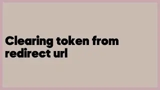 Clearing token from redirect url  (1 answer)