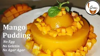 Eggless Mango Pudding Recipe | 5 Ingredients Summer Dessert - No Egg, No Gelatin, No Agar Agar