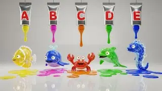 ABC Colorful Halloween Sea Animals Song 1031 | ABCs & Colors Learning Song For Kids | Dino World TV