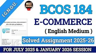 Bcos 184 Solved Assignment 2025-26 // E-Commerce // #bcos184_assignment #bcos184 #bcos_184 #bcos 