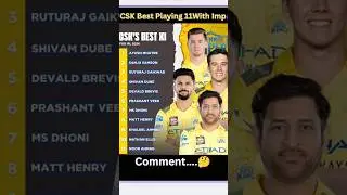 Csk Best Playing 11 With Impact Player #ipl #csk #cskfans #cricket #tataipl #shortsfeed #yt