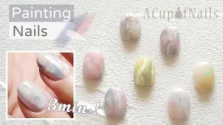 || Nails || 3分鐘！簡易技巧意象油畫美甲  || ᴥ a cup of nails ᴥ
