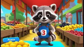 Baby Raccoon Races Through the Market 🦝🛒 | 3D Animated Nursery Rhyme for Kids