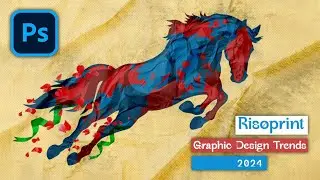 90s Style Risograph Print Texture Effect in Adobe Photoshop. | Graphic New Design Trend (2024). |