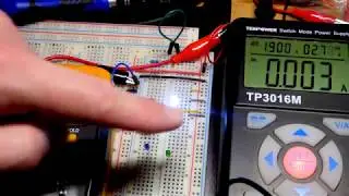 Testing LED forward voltages without a resistor using portable power supply display