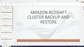 Amazon Redshift Cluster Backup And Restore Using AWS CLI Commands
