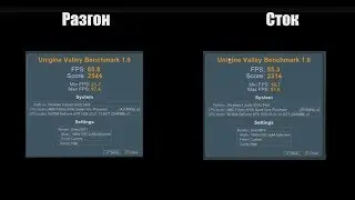 Сравнение сток против разгон процессора AMD FX 4300 и видеокарты GTX 1050