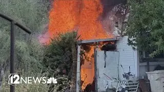 Man, dog die in Phoenix mobile home fire