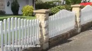 Zaunbau Galabau - Sonderausf&uuml;hrung Sachsenbogen Aluminium Zaun wei&szlig;