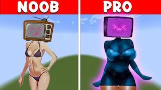Camera Womand And Tv Woman Pixel Art: Noob, Pro, Hacker , God Skibidi Toilet 4