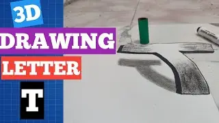 LETTER T 3D DRAWING ON PAPER FOR BEGINNER