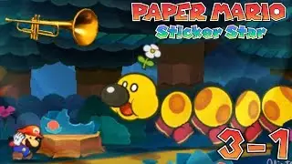 Paper Mario Sticker Star - Walkthrough Part 13 - World 3-1 Leaflitter Path