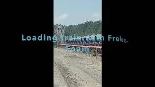Dust control with Freko-Foam while loading aggregate onto rail cars