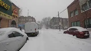 Ridgewood Queens Fresh pond and Traffic Ave 4K Walk Snowstorm January 25, 2026