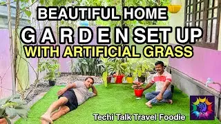 Beautiful Home Garden Setup with Artificial Grass | lawn set up | home garden transformation