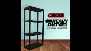 Oskar&trade; Heavy Duty 4-Tier Storage Shelf, White/Black
