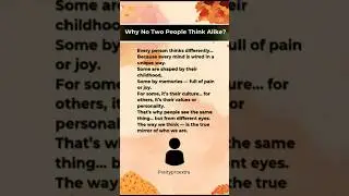 Why No Two People Think Alike? | Psychology Behind Human Thinking #PsychologyFacts #UniqueThinking