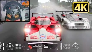 Toyota GT-One TS020 at Le Mans Dynamic Weather | Gran Turismo 7 Steering Wheel + Pedal Cam Gameplay