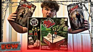 WWE Jakks Pacific Exclusive RVD Extreme Rules Ring Set Review Plus Jakks ECW Ariel And Kevin Thorn!