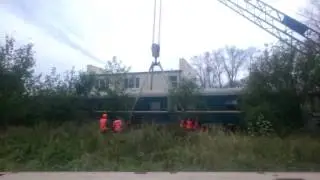 Ремонтно восстановительный поезд, подготовка крана к работе по погрузке вагона, часть 3