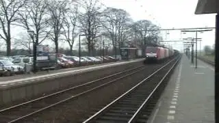 Overpowered freight train, 2 Br 189 (Class189) Railion ,DB Schenker with short mixed freight!!!