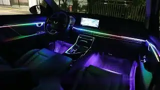 Tira de luces LED acr&iacute;lica 10 en 1 para coche, sinfon&iacute;a RGB, tira de luces