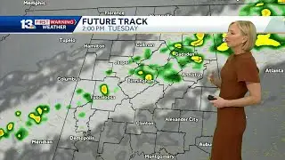 Passing showers expected Tuesday in Central Alabama followed by chilly mornings the rest of the week