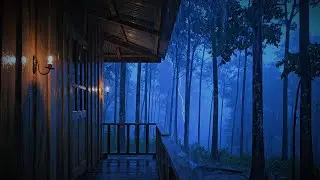 Heavy Rain & Thunder at a Forest Cabin 🌧️⚡ | Deep Sleep Sounds for Insomnia