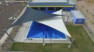 Large Triangle Shade Sails at EVO Swim School