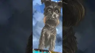 Painting my puppy! 🤯🎨 #pets #painting #art #dog #timelapse