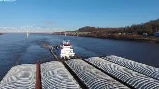 The M/V A. Steve Crowley Pushing 25 Barges Southbound @ Chester, Il.