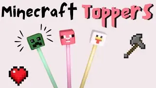Minecraft Pencil Topper tutorial | Easy creeper, pig and chicken | Paper Craft