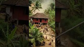 Tropical House Destroyed by Landslide During Heavy Rain #disaster #landslide #shorts