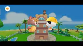 mini jcb rod repair building house service baby panda cartoon video kid's !! baby bus game HD video