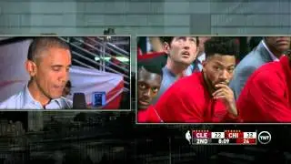 President Obama Interviewed at Bulls Game