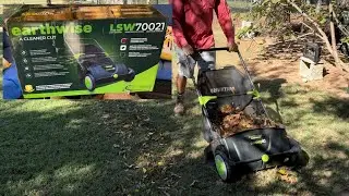 Unboxing 📦 and Review - Leaf Sweeper Earthwise LSW70021 21-Inch Leaf & Grass Push Lawn Sweeper