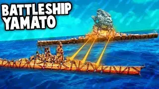 Epic BATTLESHIP YAMATO vs Montana in FORTS!  (Forts Gameplay - Epic Battleships Custom Map)