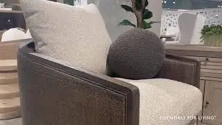 Essentials For Living McGuire Matte Brown Jute Swivel Club Chair - The Classy Home