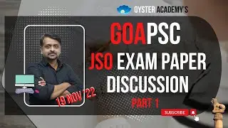 GOAPSC JSO CBRT Exam Paper Discussion Part 1 (19th Nov 2022) #goapsc #jso