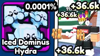 I Got RAREST ICED DOMINUS HYDRA PET in New CHRISTMAS UPDATE in Roblox Arm Wrestle Simulator..