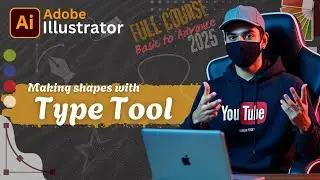 Shapes using Type Tool | Illustrator Creative Design Urdu | Adobe Illustrator Tutorials 2025