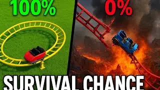 100% Vs 0% Survival Rate Roller Coasters - Planet Coaster 2 #waterslide #planetcoaster