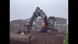 Volvo 140el excavator Jcb 4cx  mb crusher bucket land reclamation Job Nottinghamshire