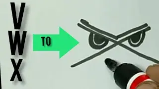 V W X se ullu ki drawing kaise banaye How to draw a owl with V W X