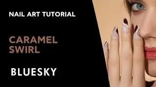Caramel Swirl Nail Design Tutorial | Bluesky Cosmetics