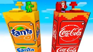 Mikey FANTA vs JJ COCA COLA Chunk Survival Battle in Minecraft ! (Maizen)