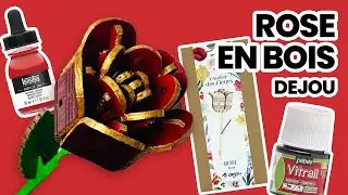 Customiser une fleurs en bois Dejou avec la peinture Vitrail Pébéo