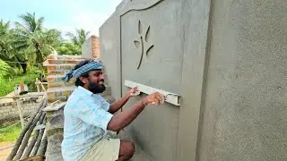Plastering Techniques of Front Wall Border Design Accurate with Cement|Front Elevation design