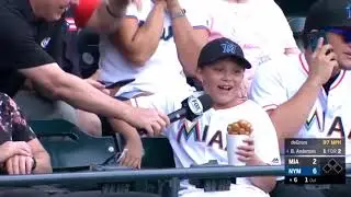 Isan Diaz&rsquo;s First Career Hit || Marlins vs Mets, August 5, 2019