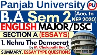 Nehru The Democrat Essay | Nehru The Democrat Summary | English Major Paper Semester 2